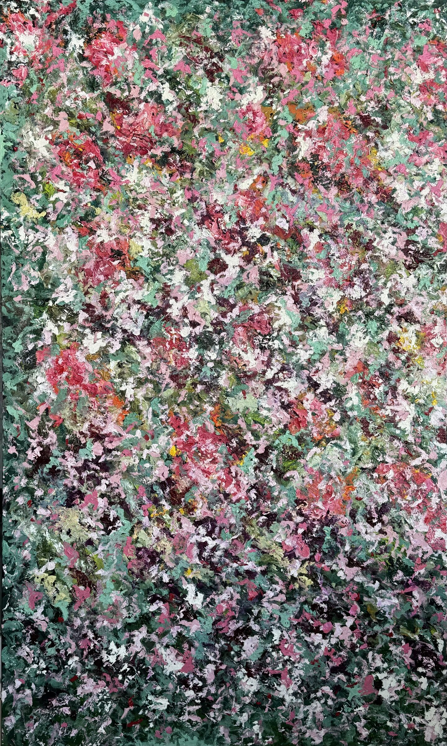 Blooming | Spring, oil on canvas, textured oil painting by Brazilian artist Loris Assis