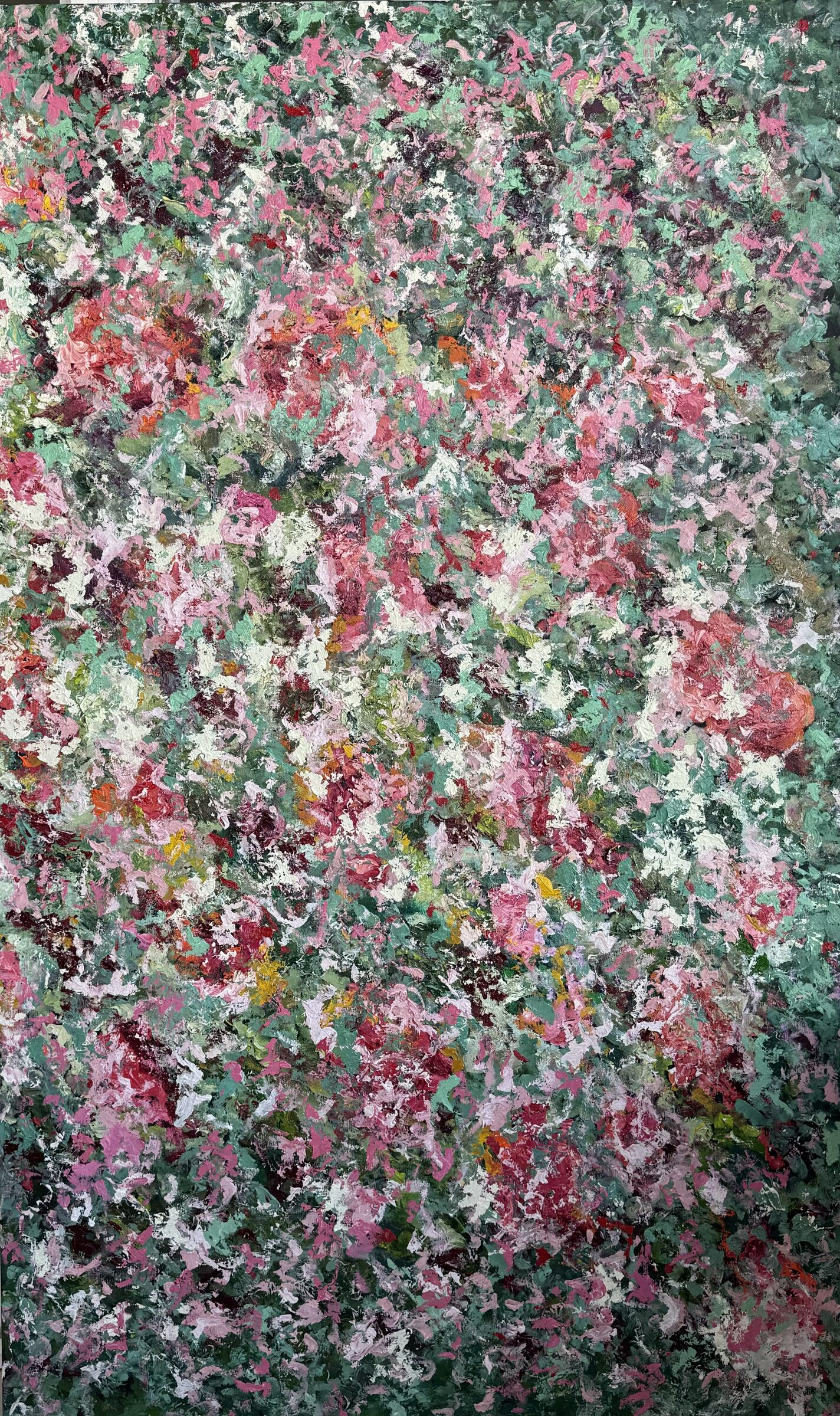 Blooming | Spring, oil on canvas, textured oil painting by Brazilian artist Loris Assis