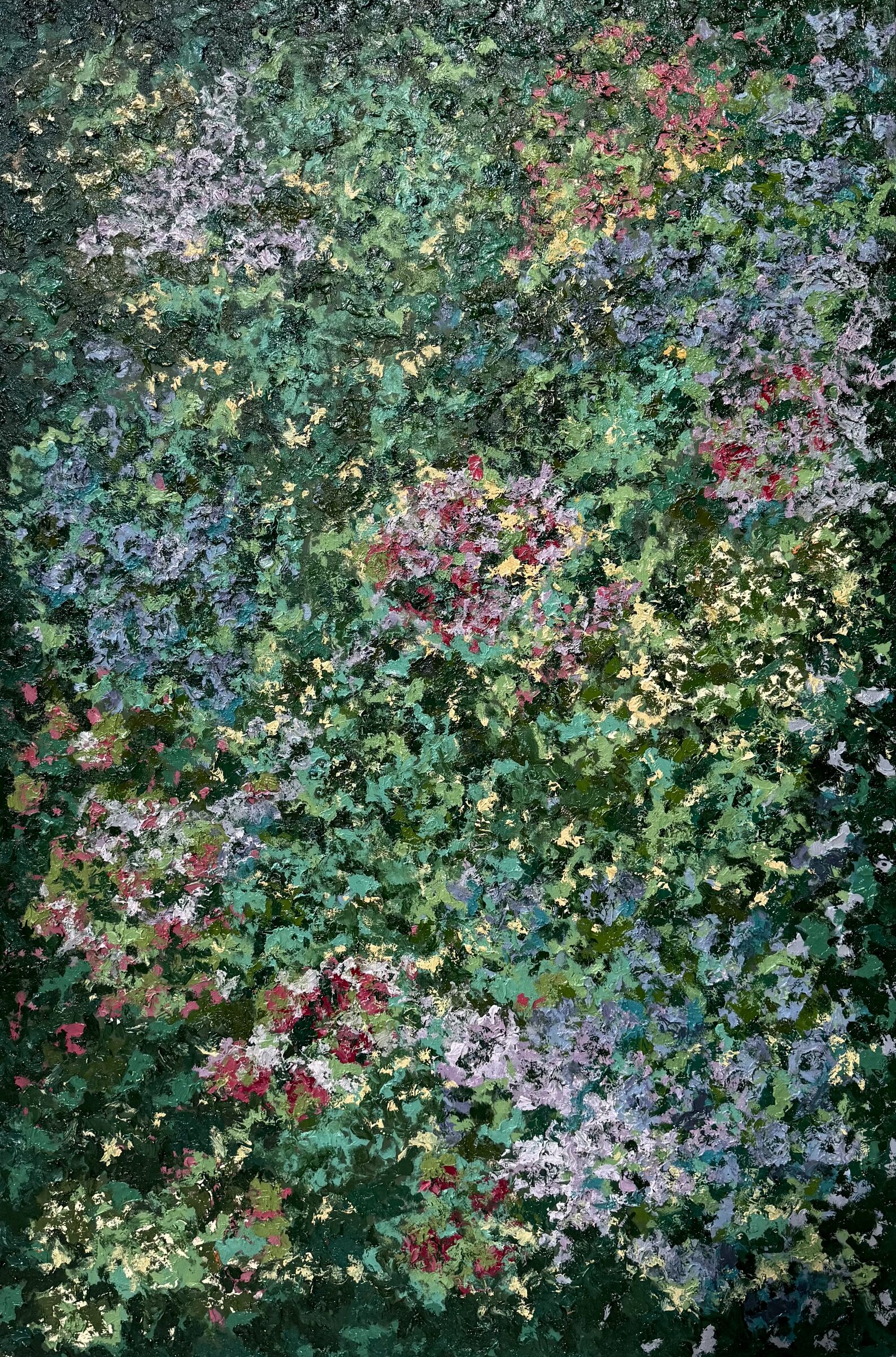 Where Time Pauses, oil on canvas, textured oil painting by Brazilian artist Loris Assis