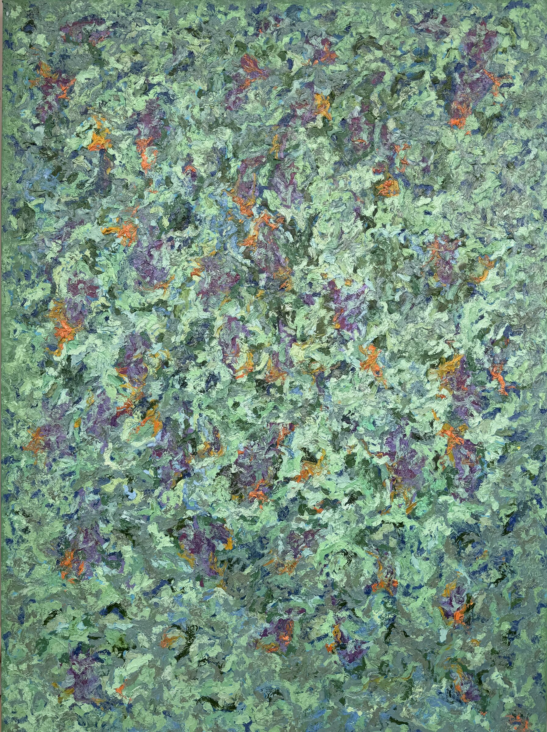 Blue That Calms, oil on canvas, textured oil painting by Brazilian artist Loris Assis